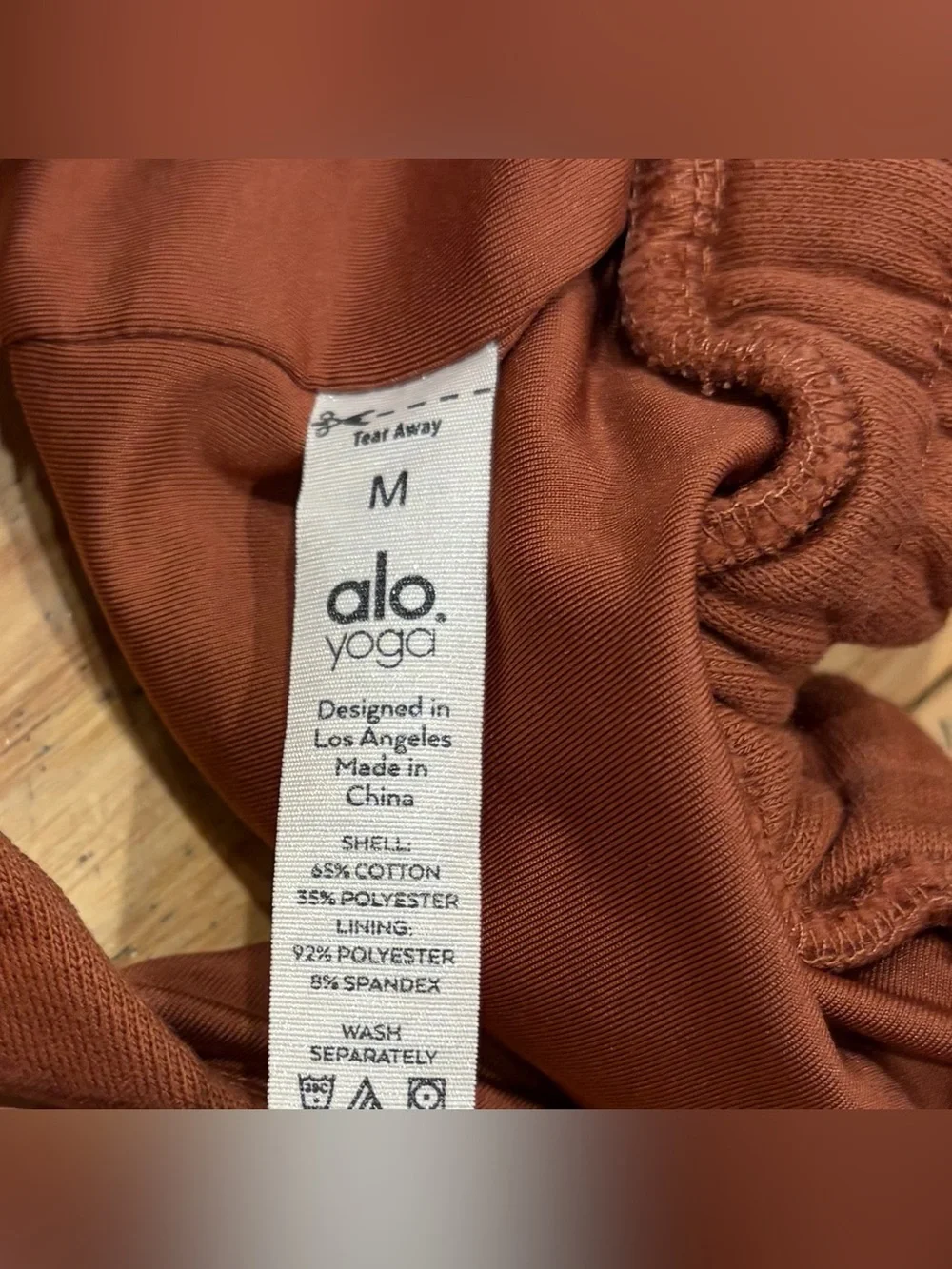 Alo Yoga Rust Brown Racerback Sweatshirt Style Sports Bra Crop Top - Size Medium